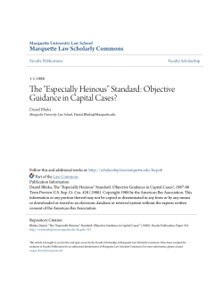 Especially Heinous&rdquo; Standard: Objective Guidance in Capital Cases?