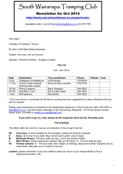 newsletter 2014.10 - South Wairarapa Tramping Club