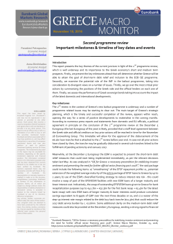 1 Second programme review Important milestones