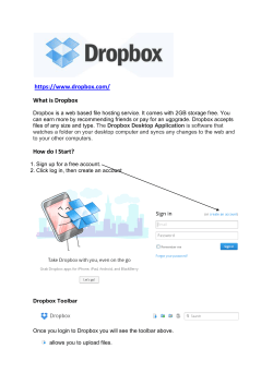 https://www.dropbox.com/ What is Dropbox How do I Start?