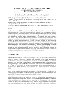 WASTEWATER RECYCLING AND REUSE PRACTICES IN