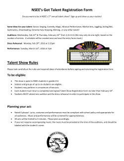 Talent Show Audition Forms