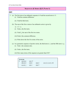 5 (a) The first term of an arithmetic sequence is 9 and the second