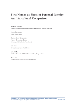 First Names as sings of personal identity: an intercultural