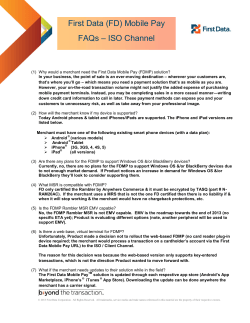 First Data (FD) Mobile Pay FAQs &ndash; ISO Channel
