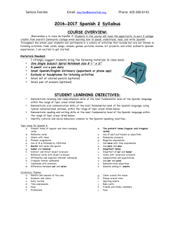 Spanish 2 Syllabus - Everett Public Schools