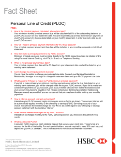 Personal Line of Credit (PLOC) - HSBC Bank