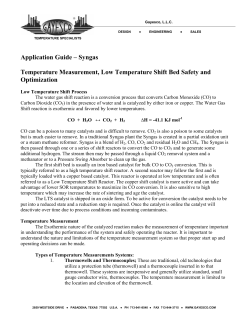 Application Guide &ndash; Syngas Temperature Measurement