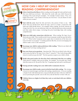 Reading Comprehension Ideas