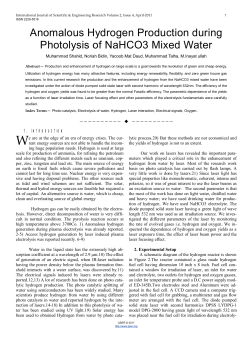 Anomalous Hydrogen Production during Photolysis of NaHCO3