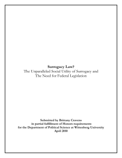 Surrogacy Law? The Unparalleled Social Utility of