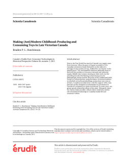 Making (Anti)Modern Childhood: Producing and Consuming Toys in