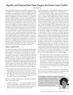 Equality and Pastoral Rule: Pope Gregory the Great`s Inner Conflict