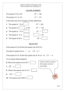 Square numbers and square roots