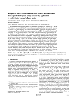 Analysis of seasonal variations in mass balance and meltwater