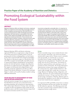 Promoting Ecological Sustainability within the Food System