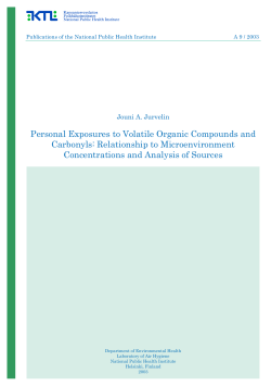 Personal Exposures to Volatile Organic Compounds and Carbonyls