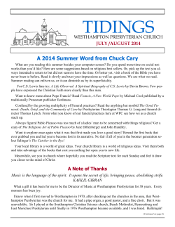 tidings - Westhampton Presbyterian Church