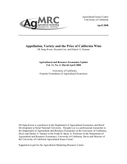 Appellation, Variety and the Price of California Wine