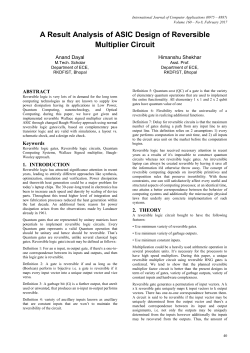 A Result Analysis of ASIC Design of Reversible Multiplier Circuit