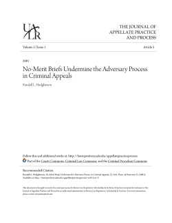 No-Merit Briefs Undermine the Adversary Process in Criminal Appeals