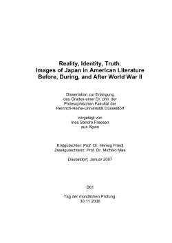 Reality, Identity, Truth. Images of Japan in American Literature