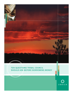 Ten Questions Tribal Council Should Ask Before Borrowing Money
