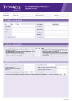 CONDUCTOR PERSONAL PENSION PLAN