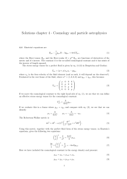Solutions chapter 4 - Cosmology and particle astrophysics