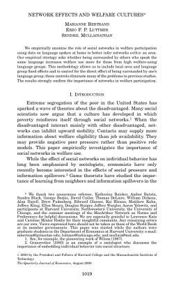 network effects and welfare cultures