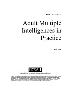 Adult Multiple Intelligences in Practice