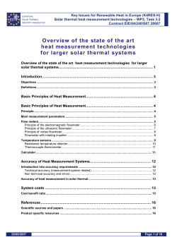 Overview of the state of the art heat measurement technologies for