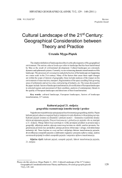 Cultural Landscape of the 21st Century: Geographical