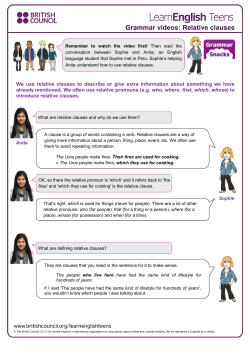 Grammar videos: Relative clauses