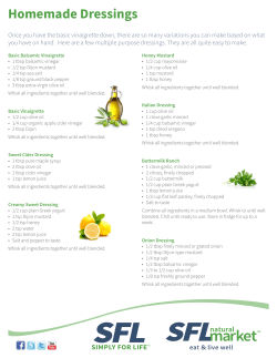 Homemade Dressings