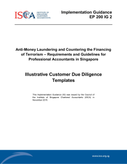Illustrative Customer Due Diligence Templates