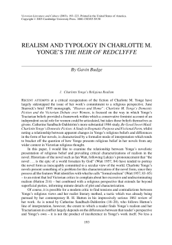 REALISM AND TYPOLOGY IN CHARLOTTE M. YONGE`S