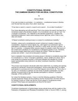 Constitutional review: the Zambian search for an ideal constitution.