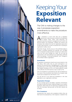 Keeping Your Exposition Relevant - Civil Aviation Authority of New