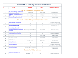 Odell Unit 4: 6 Grade Argumentation Unit Text Sets