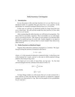 18.03SCF11 text: Delta Functions: Unit Impulse
