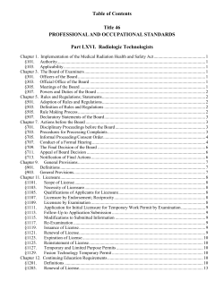 Rules/Regulations LA Radiology Board (Updated