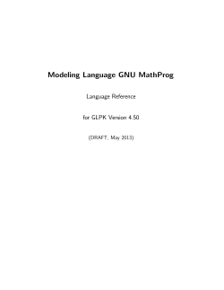 GMPL language reference manual