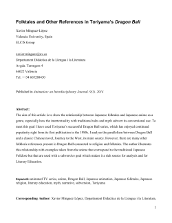 Folktales and Other References in Toriyama`s Dragon Ball