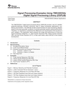 Signal Processing Examples With C64x Digital