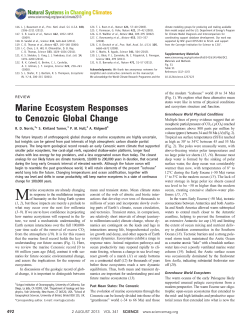 Marine Ecosystem Responses to Cenozoic Global Change