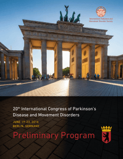 Preliminary Program - 20th International Congress of Parkinson`s