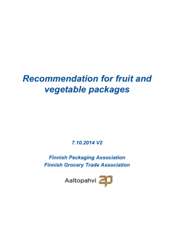 Recommendation for fruit and vegetable packages