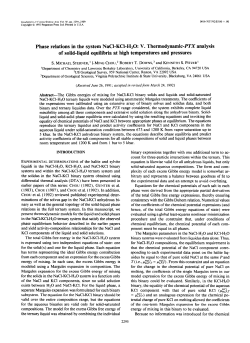 Phase relations in the system NaCl-KCl-H,O: V. Thermod~ami~