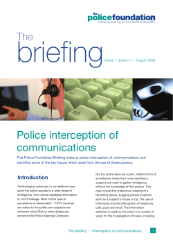 Police Interception of Communications`, The Briefing, Series 1